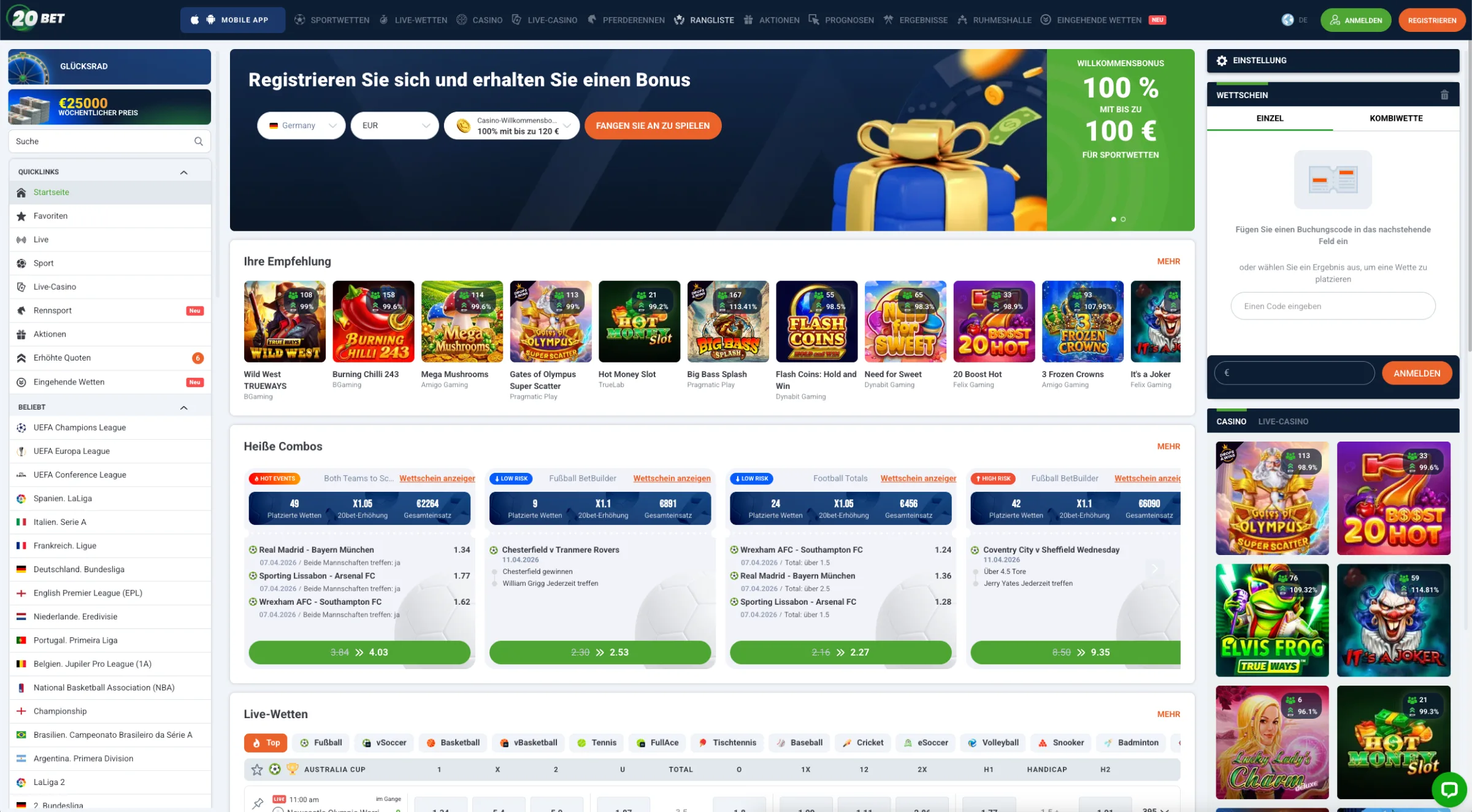 20Bet Sportwetten und Casino 20Bet Sportwetten und Casino