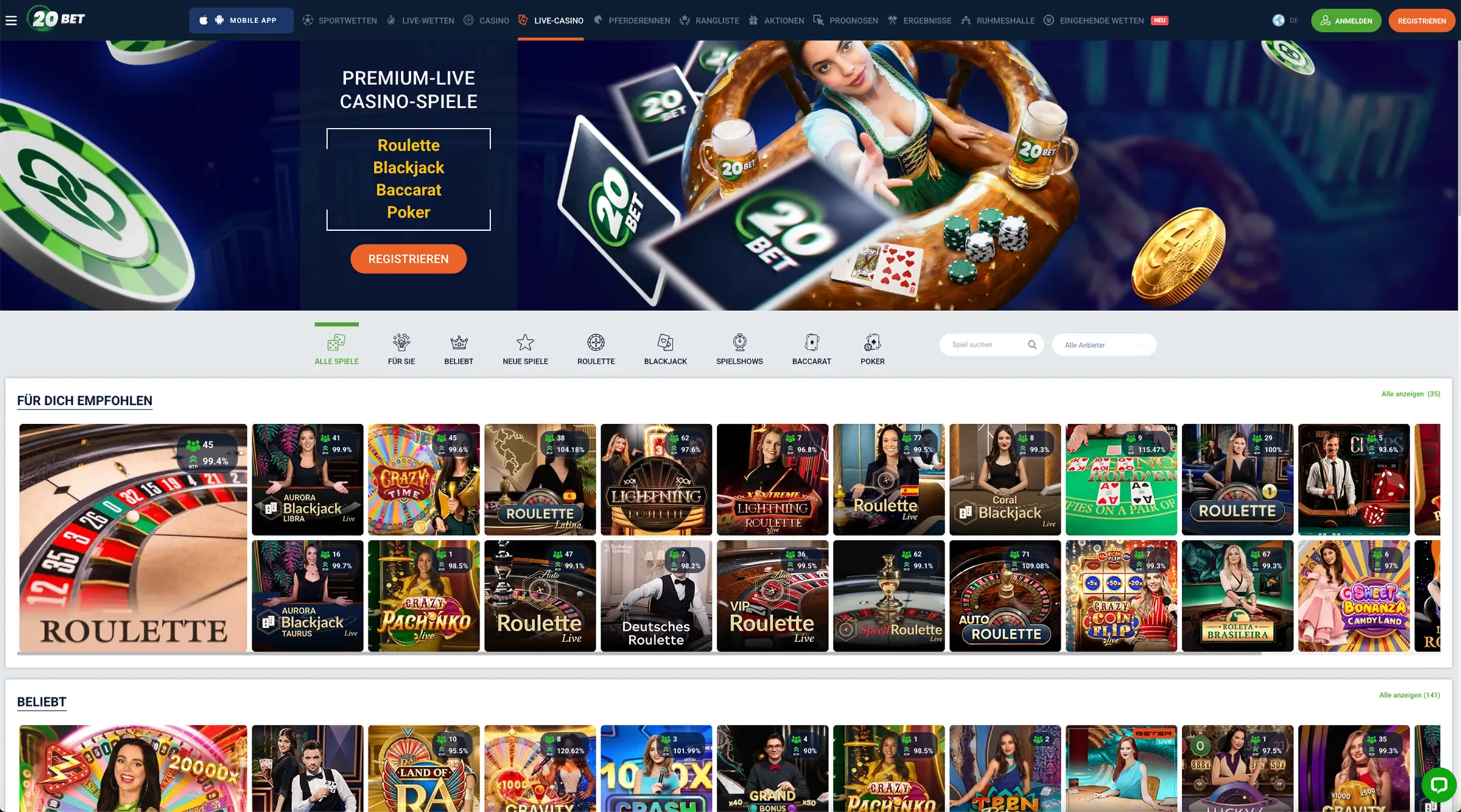 20Bet Spielautomaten und Live-Casino 20Bet Spielautomaten und Live-Casino
